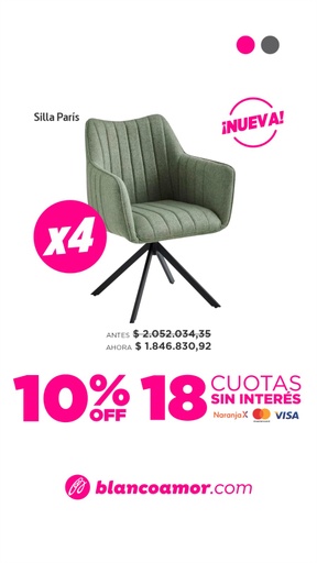 [31227] Combo Silla Paris Gris x4