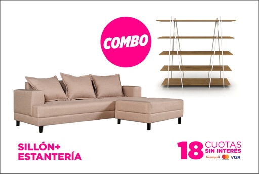 [33757] Combo living sillon ovy + estanteria