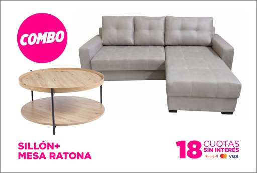 [33759] Combo living sillon Donato + mesa ratona