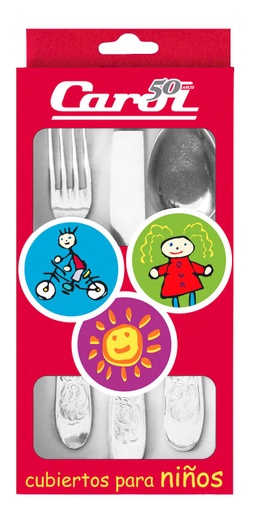 [7792281003032] Niño 300 Osito, Cubiertos Acero Inox. Caja X 3