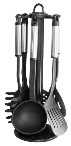 [7792281068000] Utensilios Nylon Mango Acero, Set
